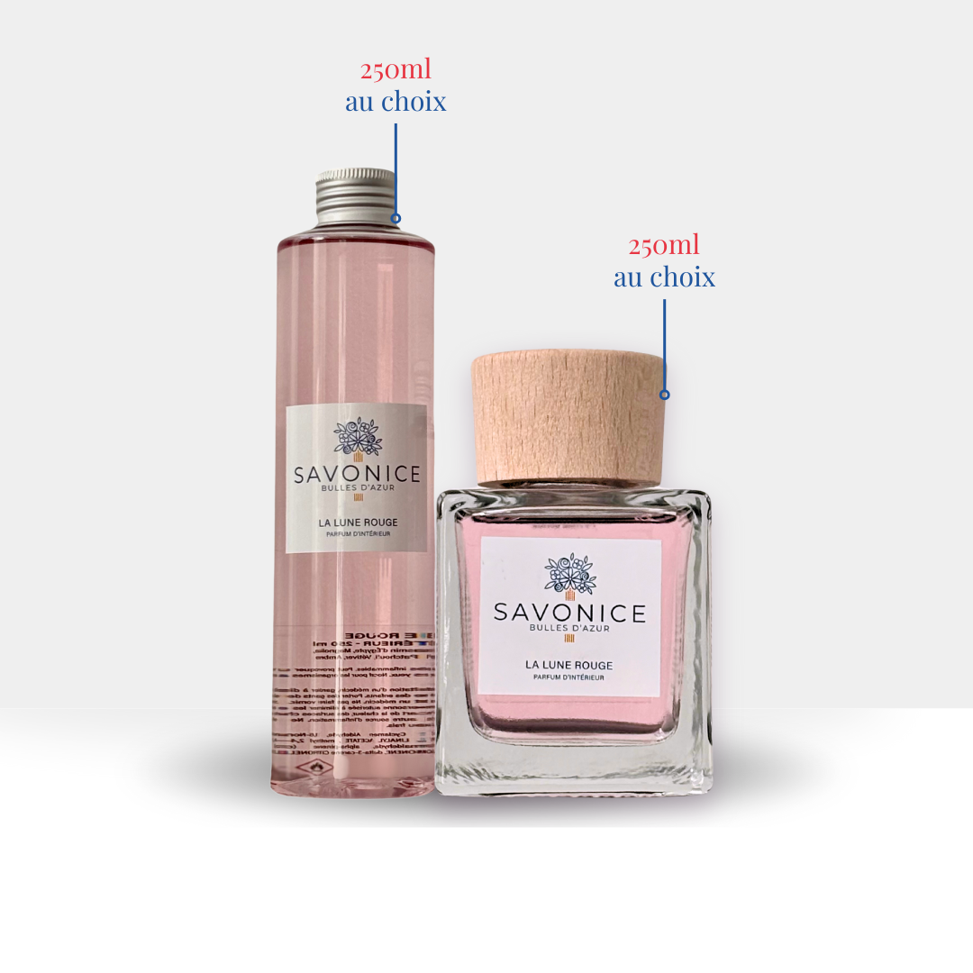 Lot 1 Parfum d'ambiance 250ml + 1 Recharge 250ml au choix